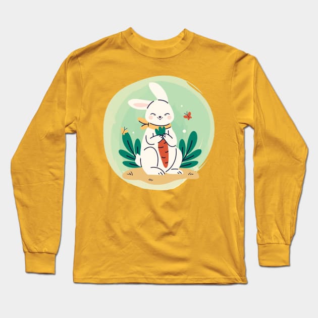 Easter Rabbit Long Sleeve T-Shirt by Yasmin14